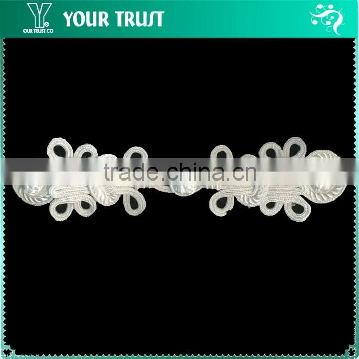 Height16 Centermeter All White Sew On 100% Nylon Chinese Knot Frog Buttons