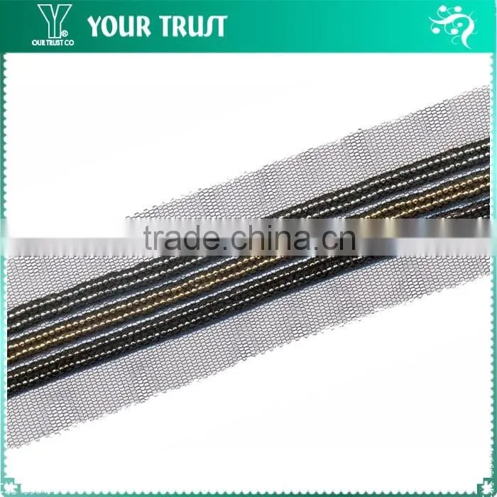 3.5 Centimeter 6MM Gold Grommet White Polyester Lace Tassel Metal EyeletTrimming