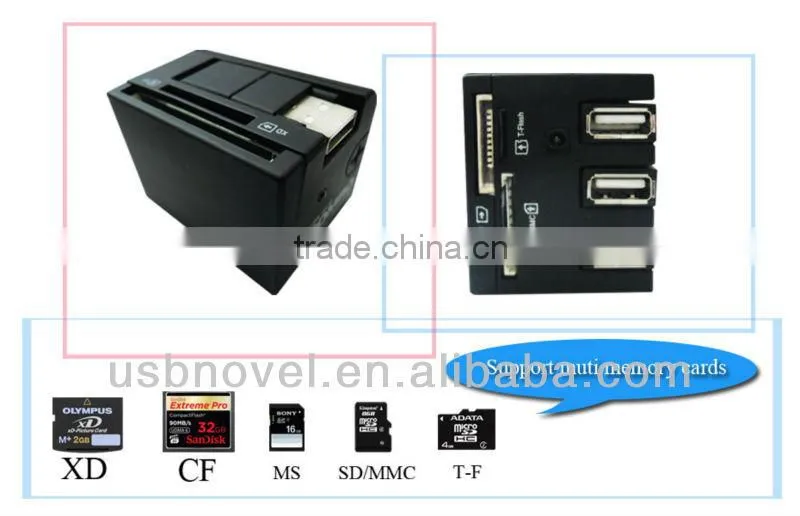 USB 2.0 COMBO Card Reader with 3 USB Port