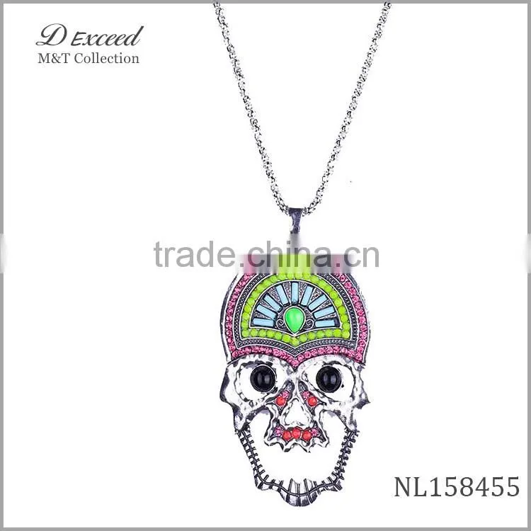 fashion alloy skull necklace,wholesale cheap skull necklace