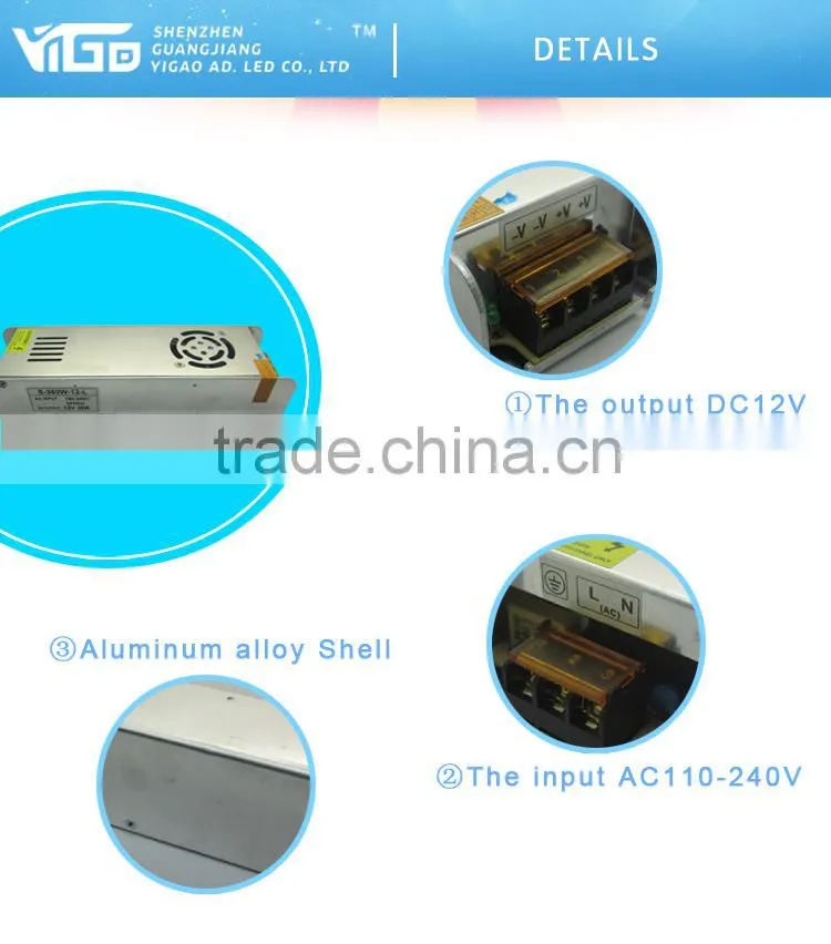 12v 220v mini switching led power supply 360w