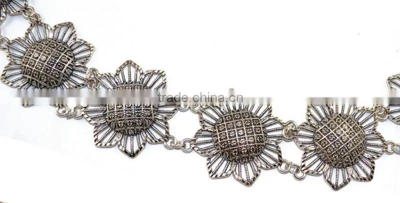 Hot Fashion Charm Popular Bohemia Silver Plated Square Shape Belly Necklace