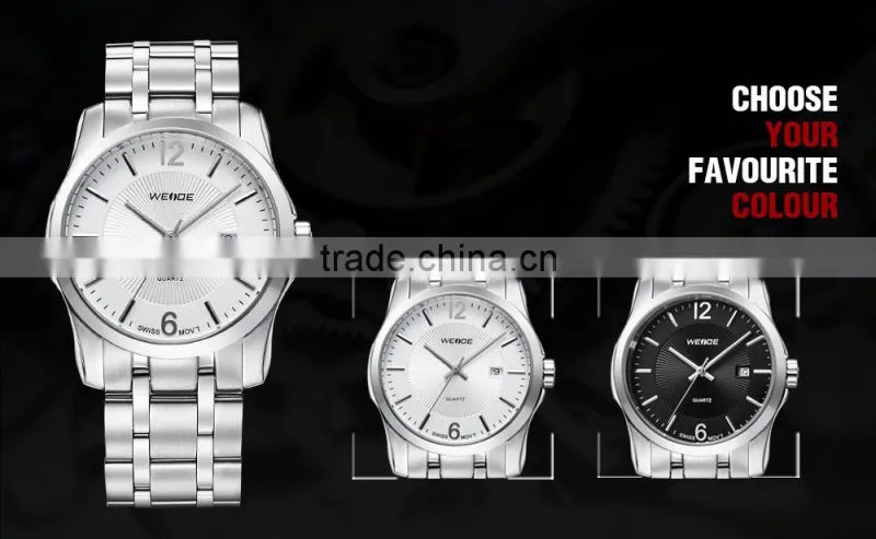 WEIDE 93010-2 2015 New stainless steel case back watch dial machine Relogio Masculino watches customised