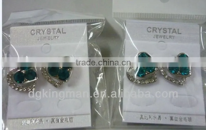 Dong Guan manufacturer Kingman fashion fancy Gold Plating self piercing drop earrings Jewelry