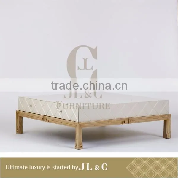 Luxury Living Room AT11-14 Diamond Pattern Coffee Table Oak material Factory Price From China JL&C Luxury Home Furniture
