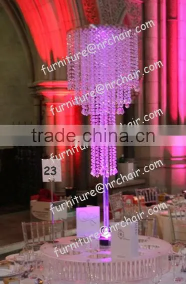 shanghai event rental wedding ceremony acrylic LED lighted table decorative chandeliers centerpiece