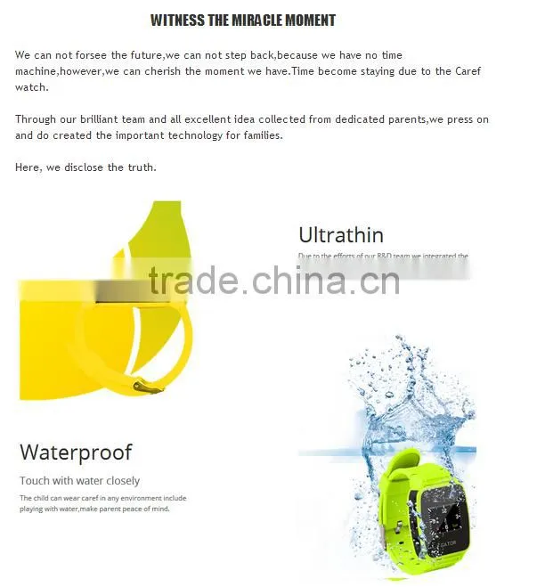 Kids Vague Waterproof IP 67 GPS tracker Caref Geo Fence Watch Phone