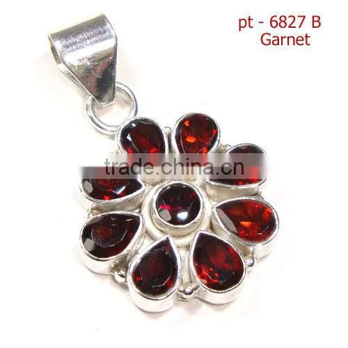Semi precious gemstone jewelry 925 silver citrine pendant
