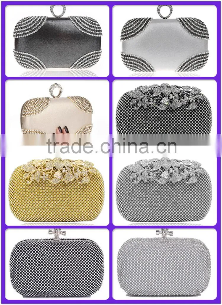 2015 popular diamond crystal women clutch evening bag