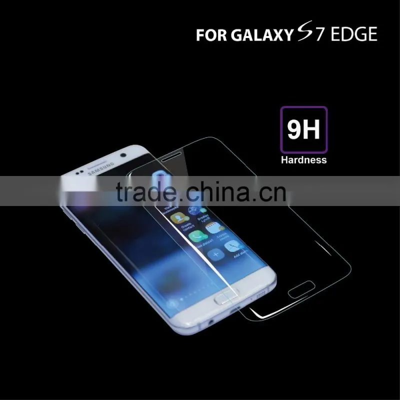 For S7 edge tempered glass screen protector, clear 3D curved full cover glass for s7 edge