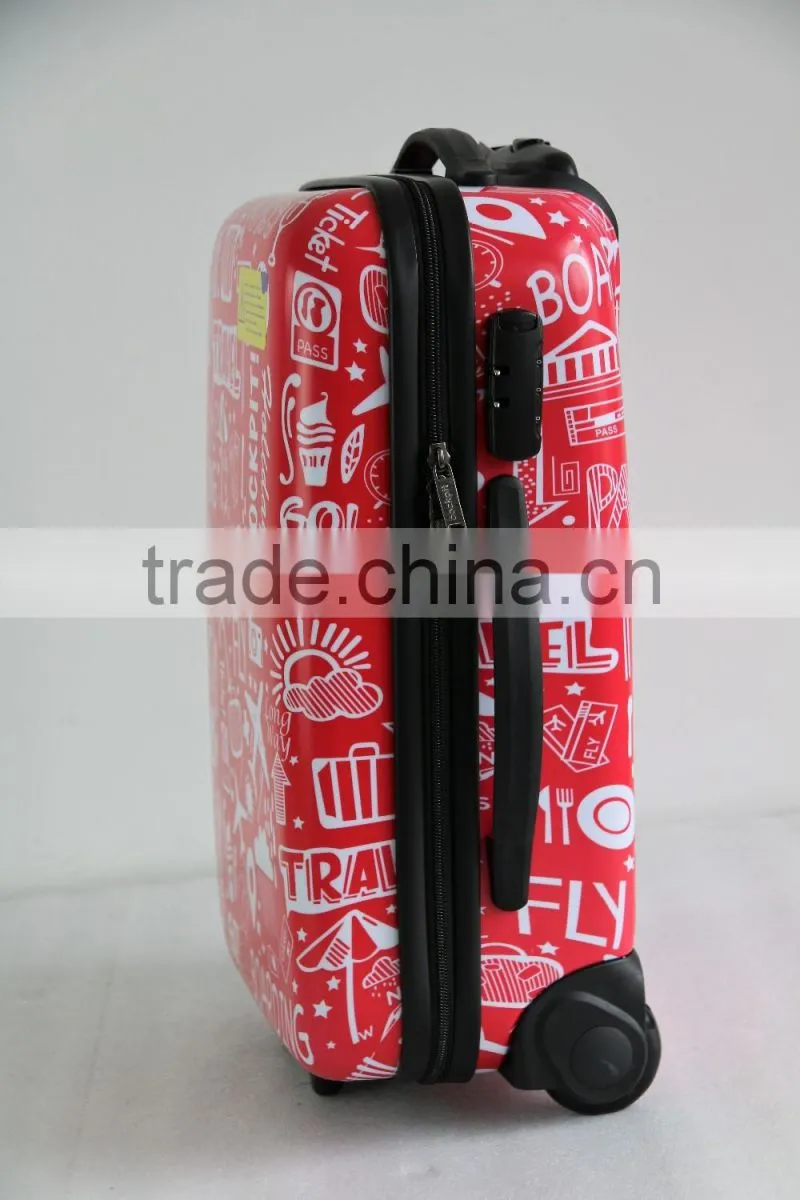 Beautiful Printed ABS+PC trolley luggage case