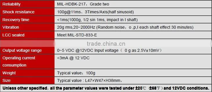 AKE190B High Quality Single axis Analog Accelerometer China Supplier