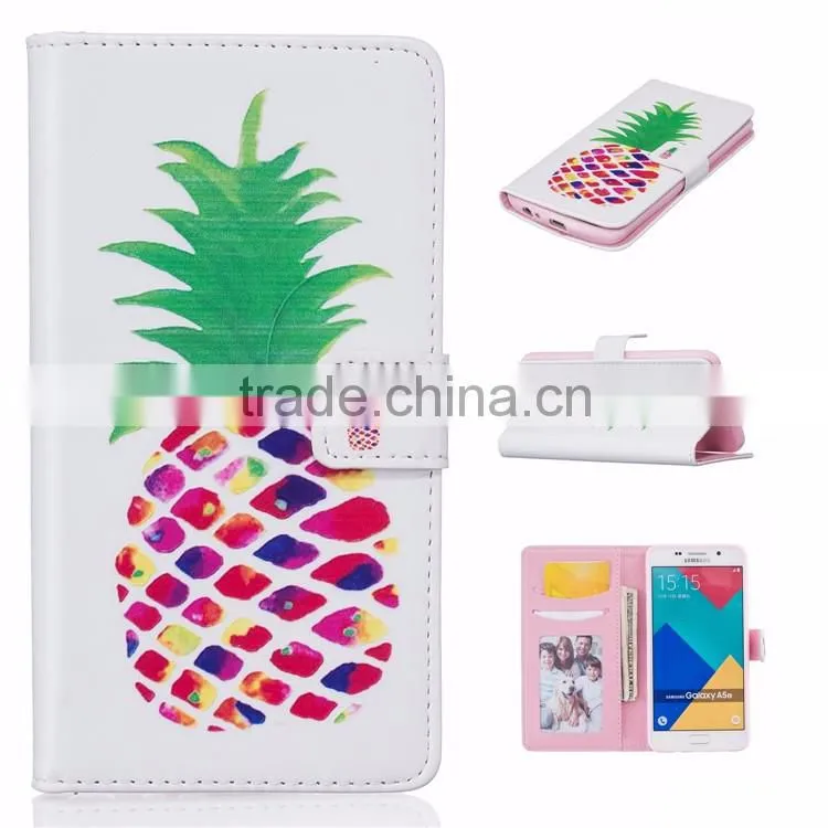 2016 hot sale colorful drawing pattern card slot tpu leather mobile case for samsung Galaxy A510 A5 A310 A3