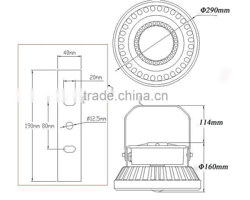 Round 120W explosion-proof led light for gas tation
