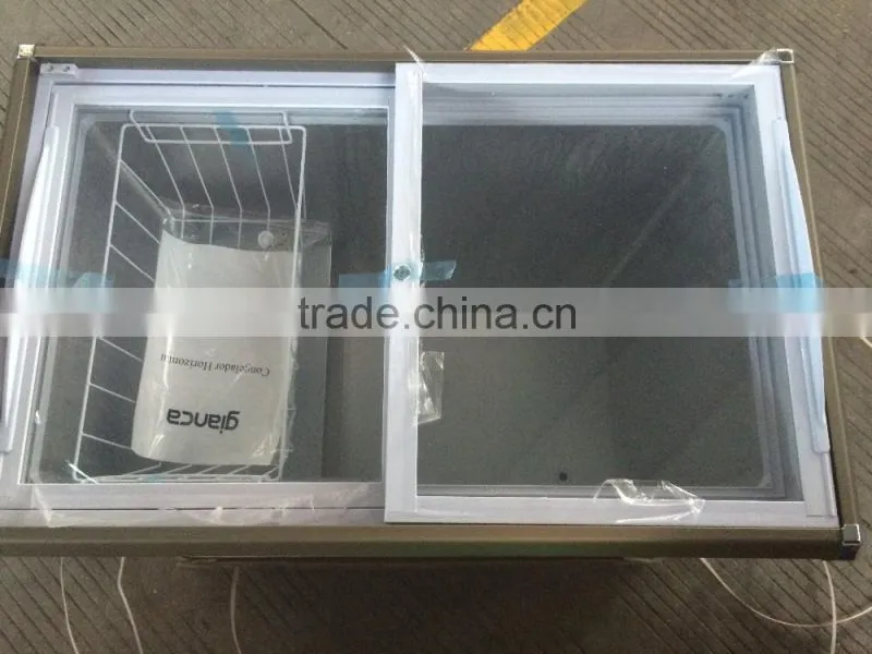 Top loading freezer flat glass oem freezer made in china wholesales