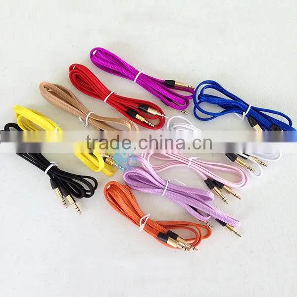 3.5mm Round Audio Stereo Cable Braided Auxiliary Cable