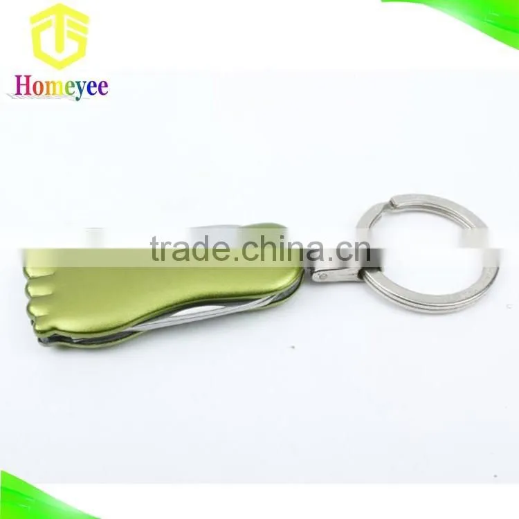 Toe Shape Multifunction Pocket Knife With Key Ring