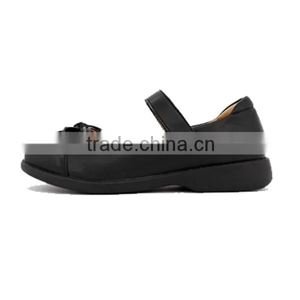 2016 Popular Design Girls Black School Uniform Shoes with Bowknot