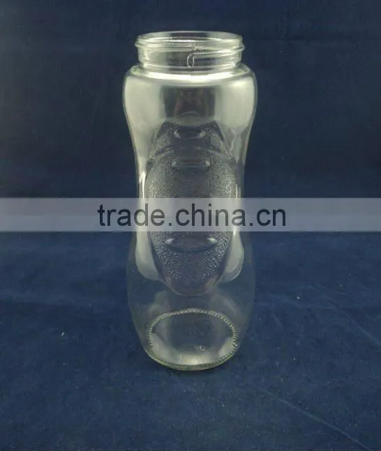 clear custom made glass juice container