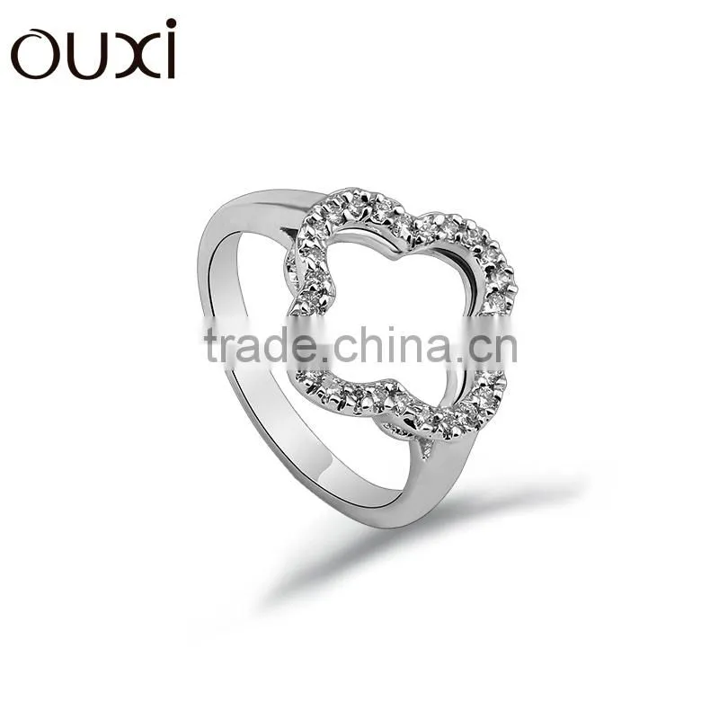 OUXI 2015 unique engraved rings made with Crystal jewerly 40117-1