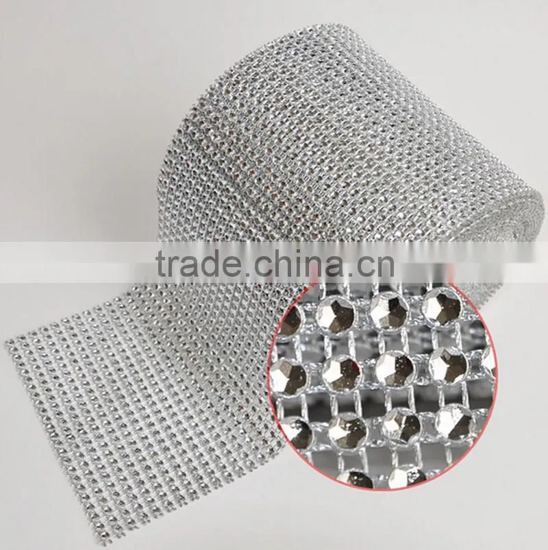 Wedding decorative 10yards acrylic diamond mesh wraps roll ,sparkle rhinestone ribbon