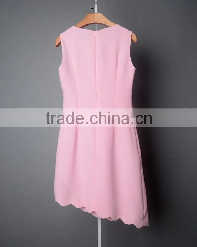 Wholesale Bady Pink Sleeveless Women Dresses Beads Embellished Summer Dresses