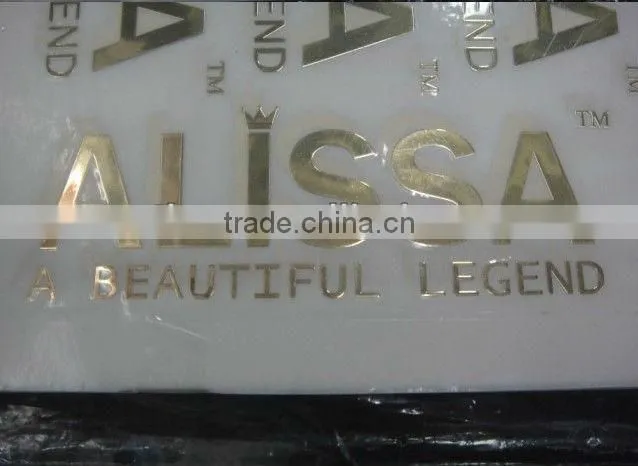 Silver electroformed letters logo metal sticker