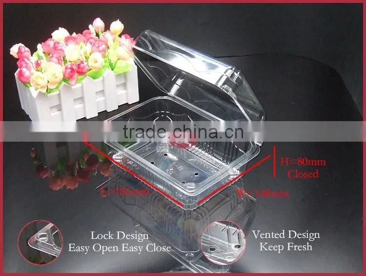 Vented Plastic Vegetable Container APET Material Crystal-clear DY-H1600