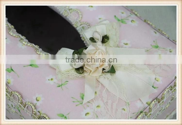 facial tissue box design with lace