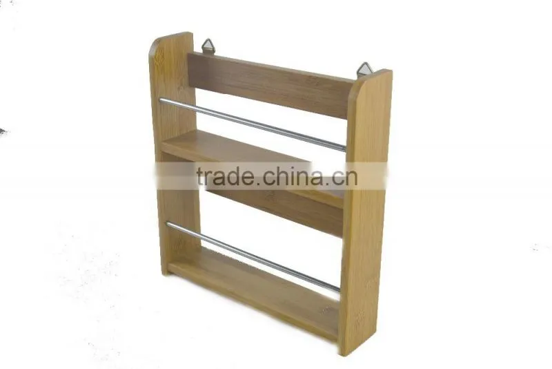 Hot Sale Bamboo Rack Wall Hanging Spice Rack for storage, Rank Kitchen Spice Rack, Kitchen Appliance Rack Home Decoration