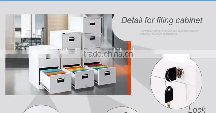 metal office furniture type cold rolled steel 2 drawer vertical thin file cabinet with best price for A3 and A4 papers