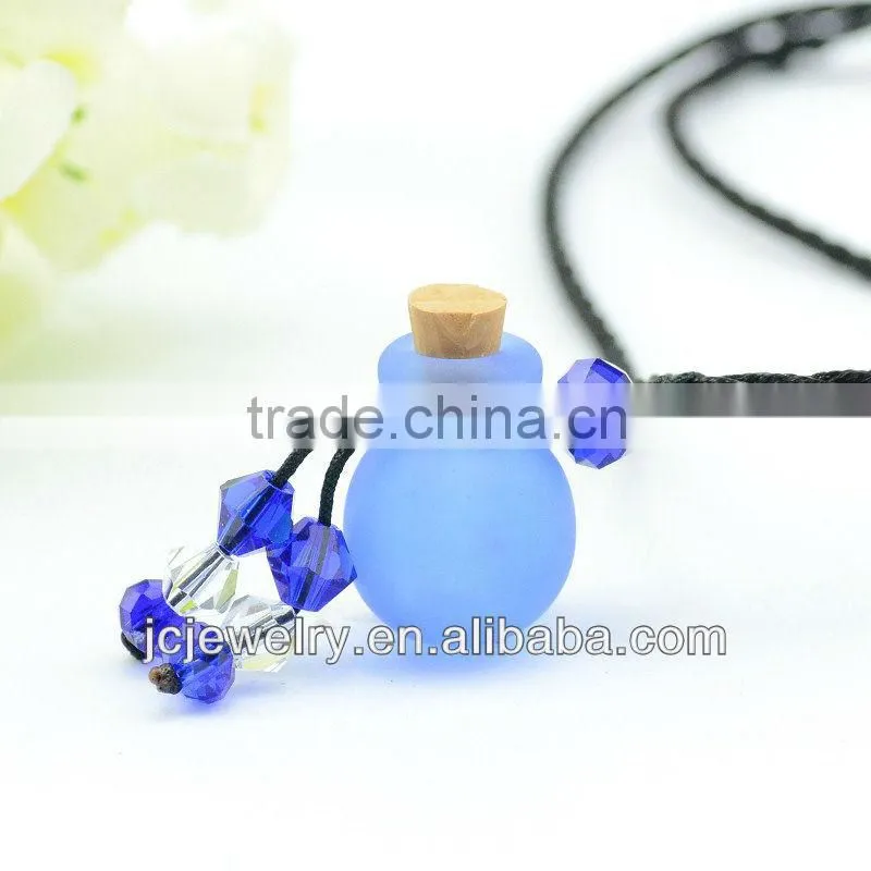 Jewelry Mini Glass Ball Bottle Perfume Essential Oil Pendant Necklace Wholesale