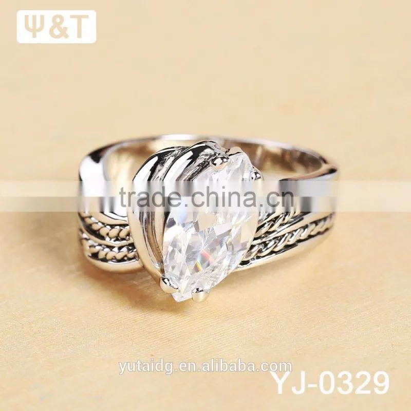 Jingli Jewelry Gemstone Rhodium Plated Women Ring (YJ-329)