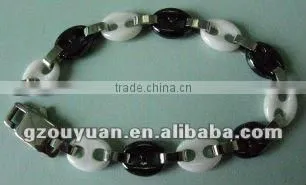2012 hot sell black silicon tungsten and ceramic bracelet