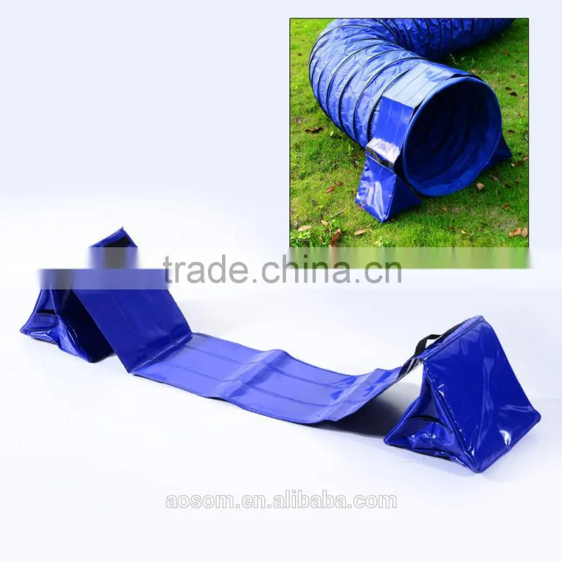 Pawhut Blue Dog Agility Exercise Training Tunnel Sand Bags
