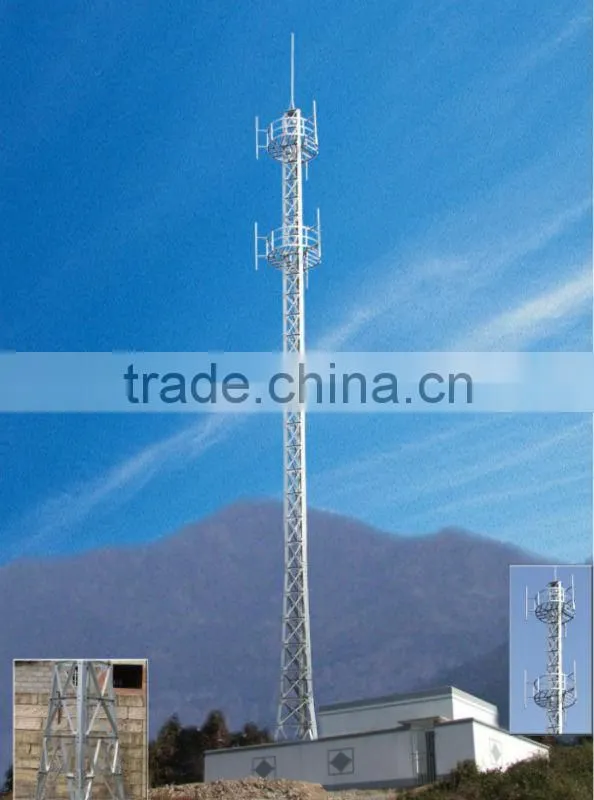 3 legged lattice angle steel communication tower