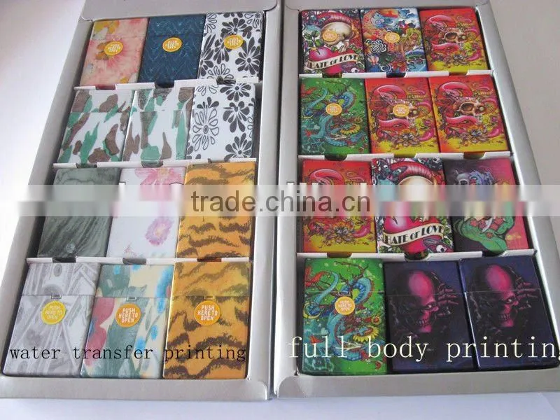 plastic cigarette case, automatic open ,water transfer print