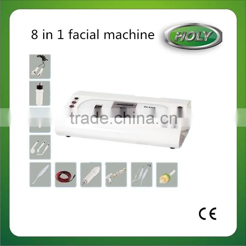 Popular 8 In 1 Multi-functional Ultrasonic Portable High Frequency Electrotherapy Facial Equipment Beauty Machine
