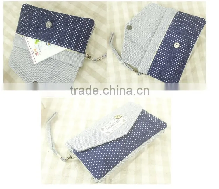 2015 new style cotton fabric lady wallet, man leather wallet, wallet purse