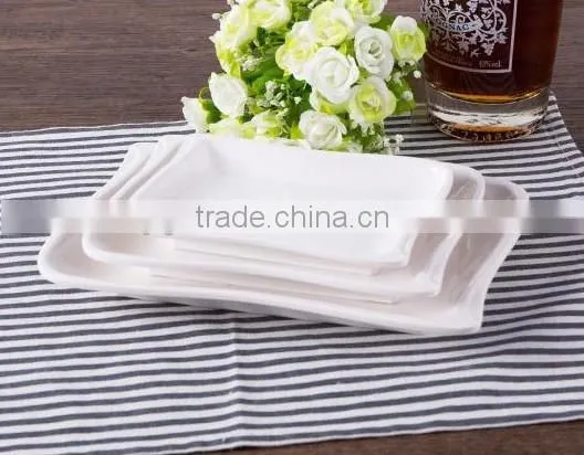 hot sale restaurant use white melamine rectangular plates