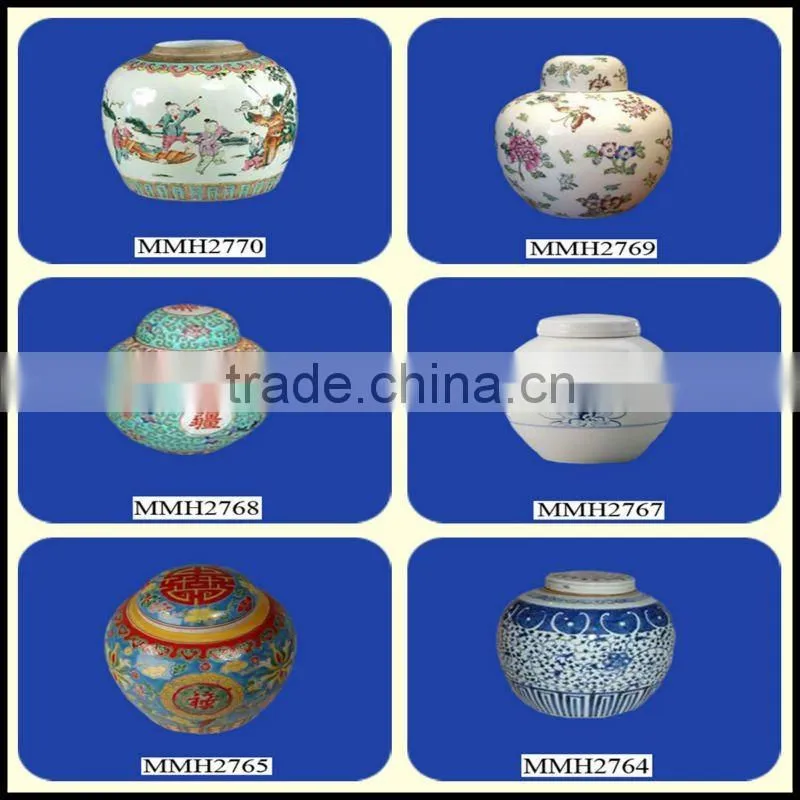 Decorative handmade ceramic ginger jar