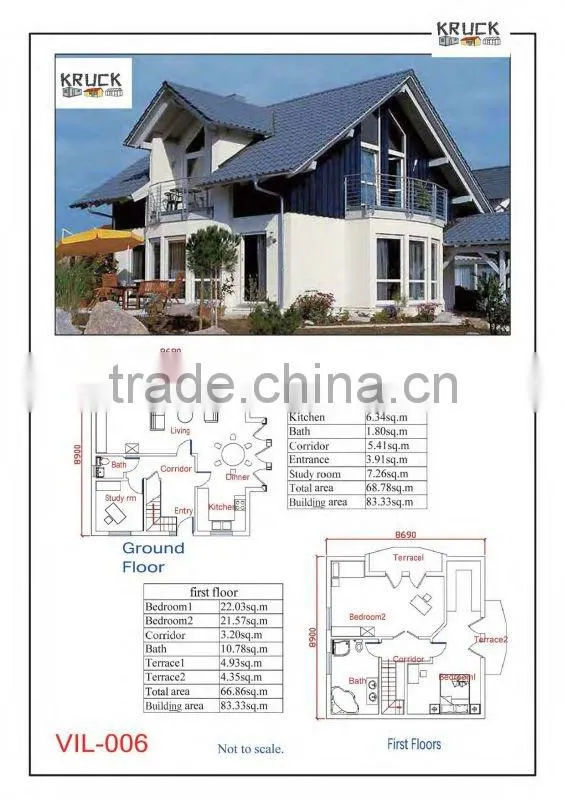 CE light steel structure villa