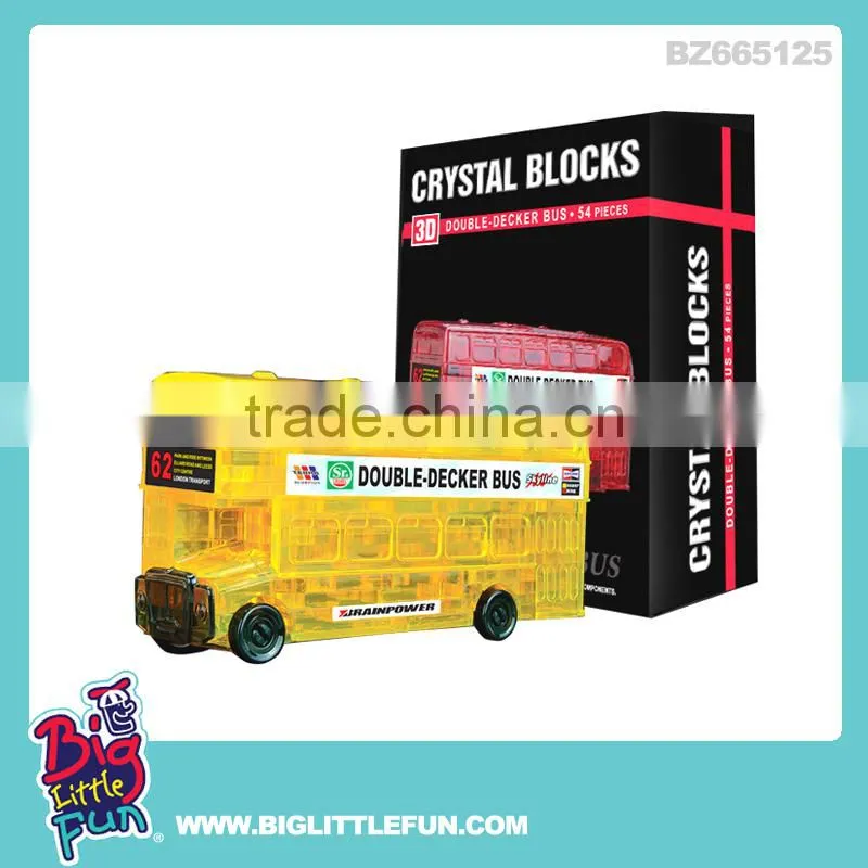 Building block toy, shark shape crystal block with light