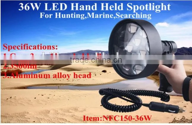 Guangzhou led super bright outdoor lighting Powerful handheld Cree spotlight 36w