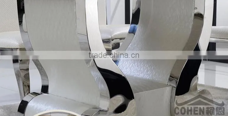 2014 / 2015 fashion stainless steel dining table with marble