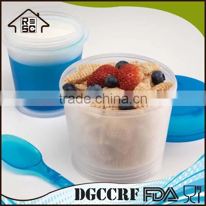 NBRSC Snack Milk Cup For Breakfast With Spoon Cereal To Go