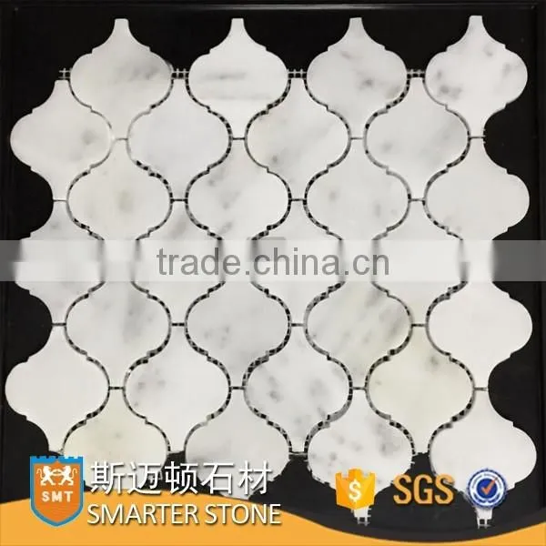 Oscar white stone tile marble lantern mosaic tile for home decoration