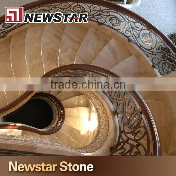 Newstar polished natural stone spiral stair treads