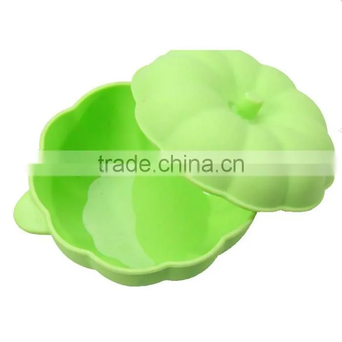 Funny fruit pumpkin shaped bowls microwave safe silicone bowls