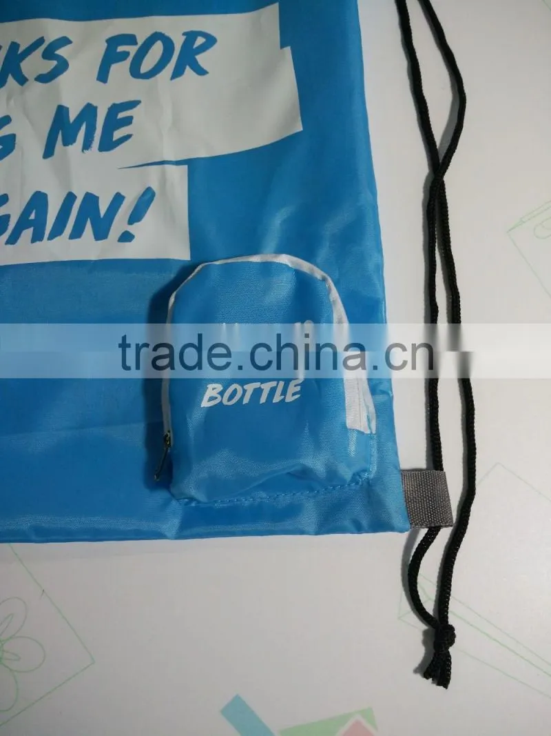 Alliance safe rpet polyester foldable drawstring bag for shopping